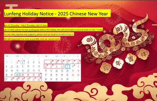 最新の企業ブログについて ルーンフェンの中国新年 (CNY) 休日: 1月23日 木曜日~2月6日 木曜日,合計15日.